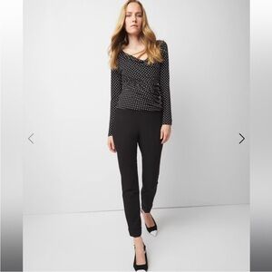 WHBM Perfect Form Slim Leg Pants in Black size 8R